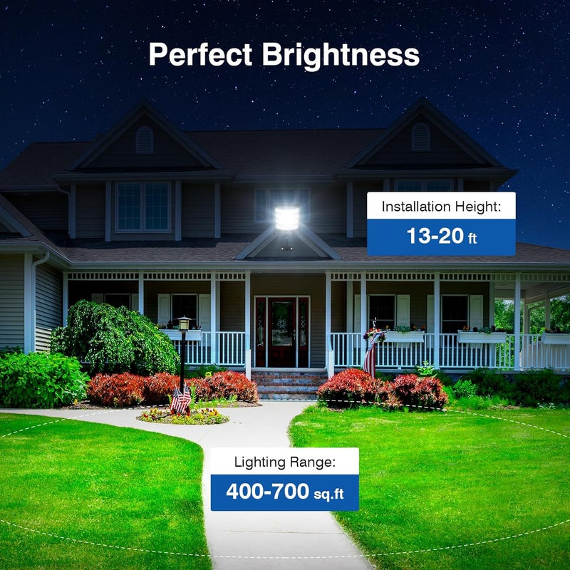 Heisolcool Solar Street Lights Outdoor Waterproof , 52000LM 320° Angle Flood light,5730 LED Solar Parking Light with Motion Sensor and Remote Control for Outdoor, Streets, Courtyards,Parking Garages,-4Pack - Image 4